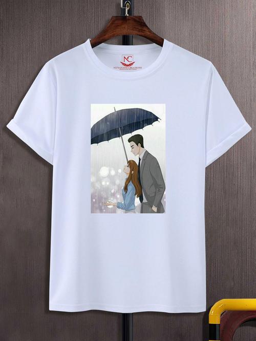 unisex white graphic printed t-shirt - 20776791 - Standard Image - 0