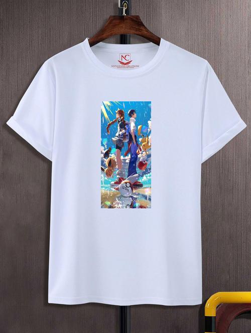 unisex white graphic printed t-shirt - 20776812 - Standard Image - 0