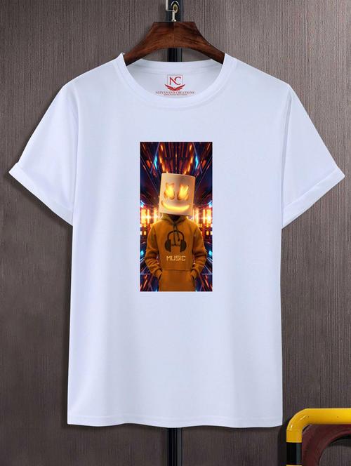 unisex white graphic printed t-shirt - 20776832 -  Standard Image - 0