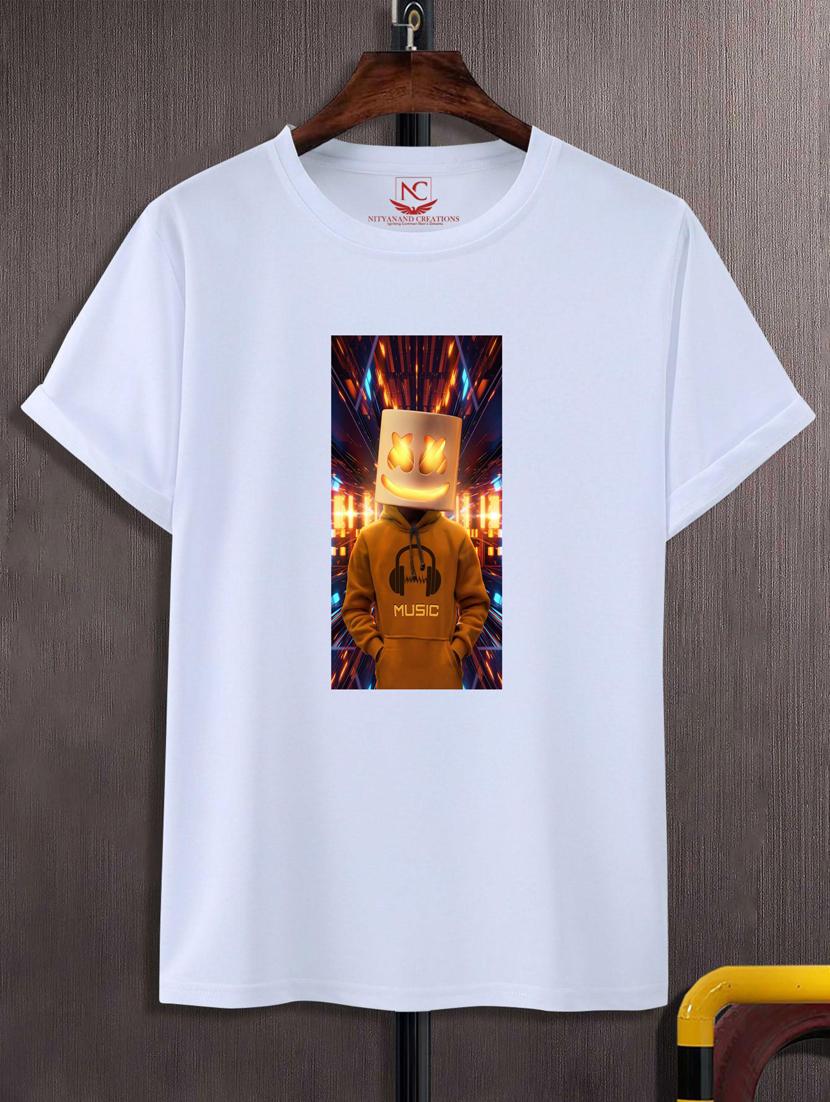 unisex white graphic printed t-shirt - 20776832 -  Zoom Image - 0