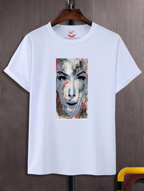 unisex white graphic printed t-shirt - 20776846 -  Standard Image - 0