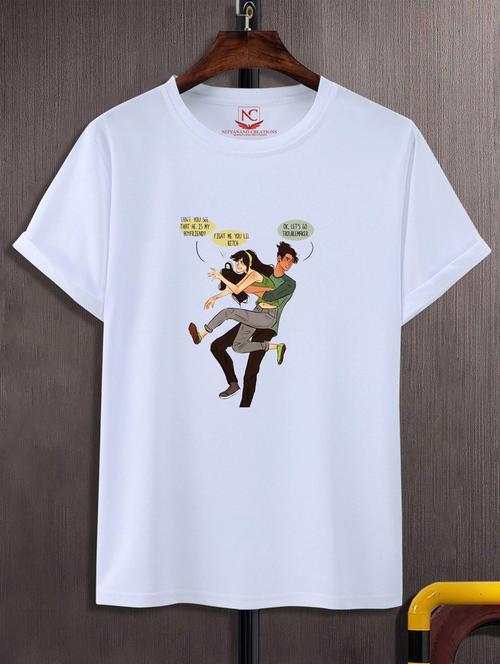 unisex white graphic printed t-shirt - 20776847 -  Standard Image - 0
