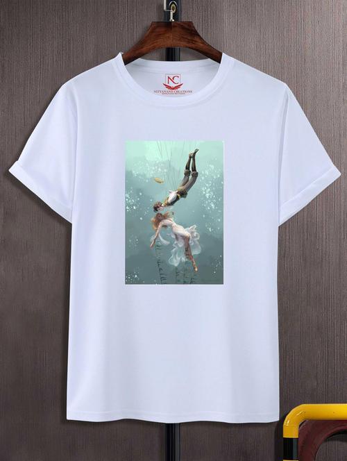 unisex white graphic printed t-shirt - 20776849 -  Standard Image - 0