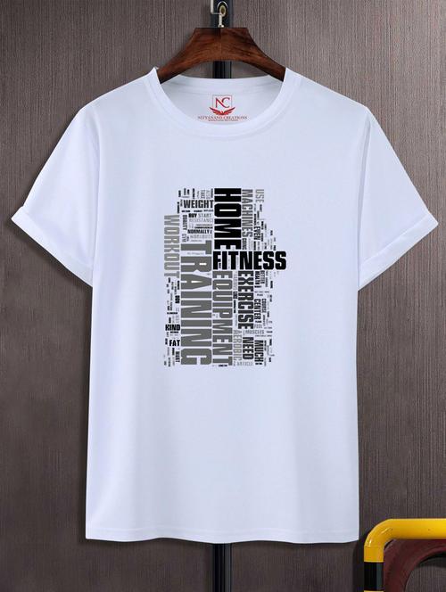 unisex white typographic printed t-shirt - 20776914 - Standard Image - 0
