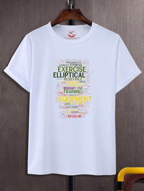 unisex white typographic printed t-shirt - 20776915 - Standard Image - 0