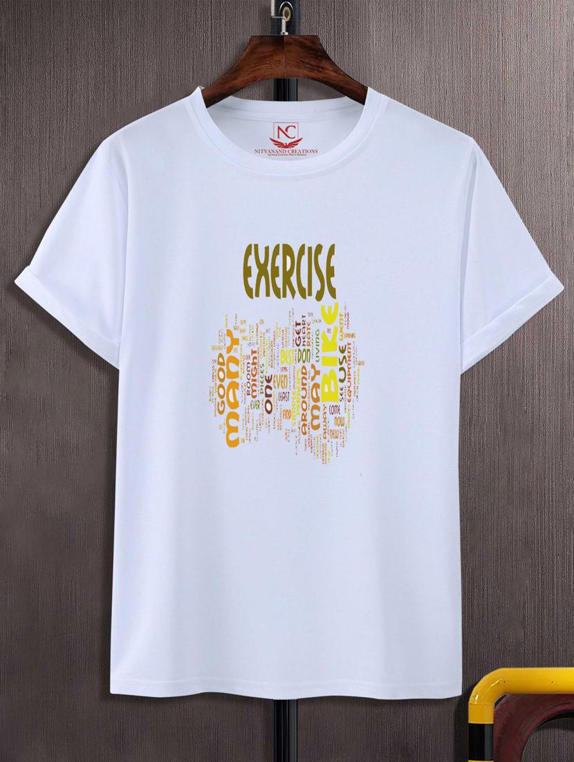 unisex white typographic printed t-shirt - 20776917 -  Zoom Image - 0