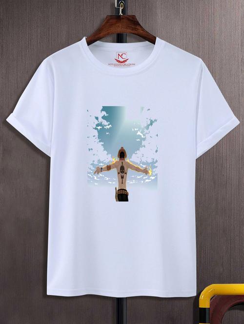 unisex white graphic printed t-shirt - 20776925 -  Standard Image - 0