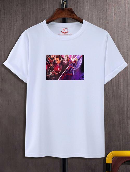 unisex white graphic printed t-shirt - 20776942 -  Standard Image - 0