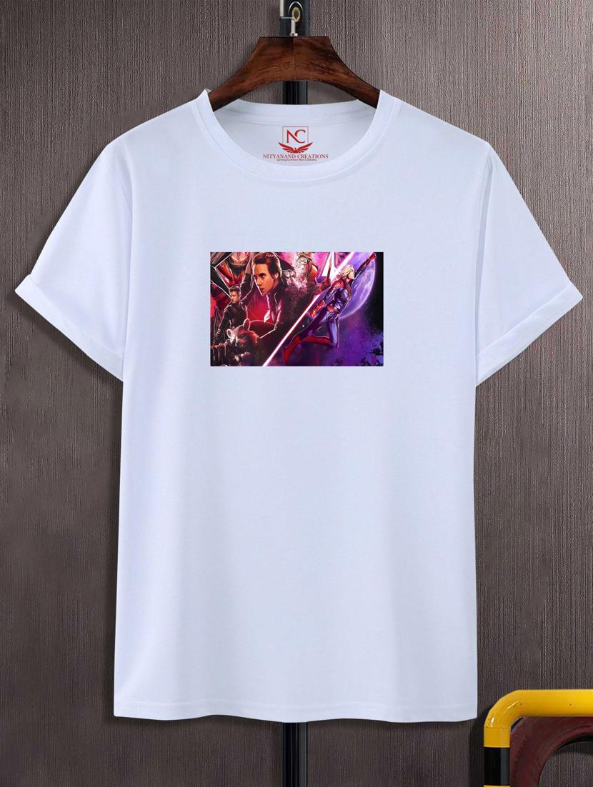 unisex white graphic printed t-shirt - 20776942 -  Zoom Image - 0