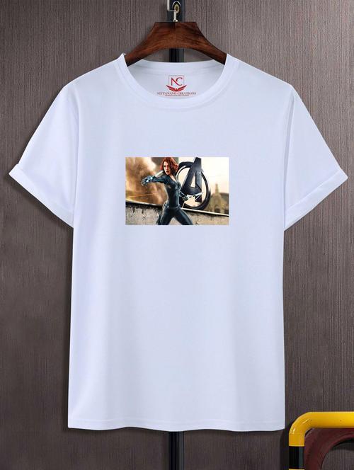 unisex white graphic printed t-shirt - 20776944 - Standard Image - 0
