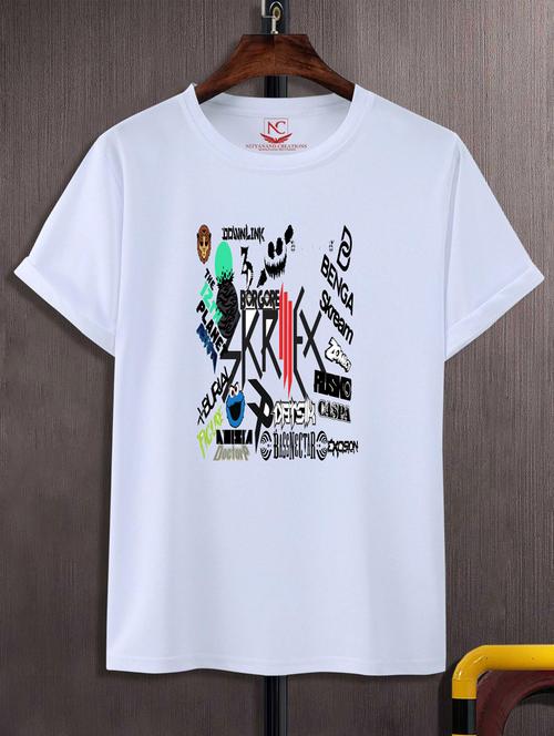 unisex white typographic printed t-shirt - 20776957 - Standard Image - 0