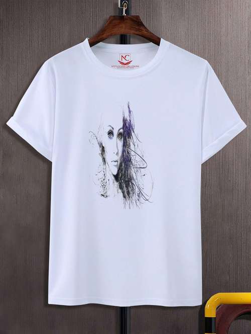 unisex white graphic printed t-shirt - 20776974 -  Standard Image - 0