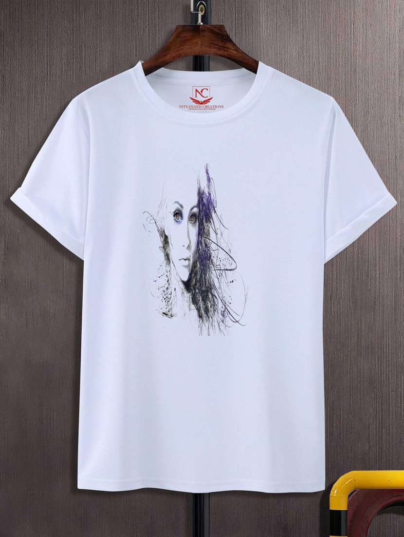 unisex white graphic printed t-shirt - 20776974 -  Zoom Image - 0
