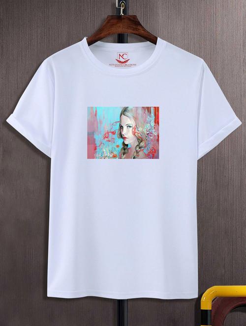 unisex white graphic printed t-shirt - 20776988 -  Standard Image - 0