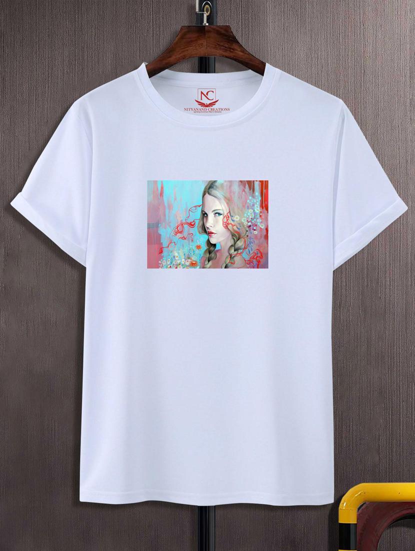 unisex white graphic printed t-shirt - 20776988 -  Zoom Image - 0