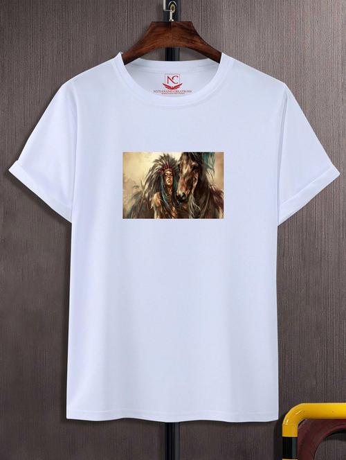 unisex white graphic printed t-shirt - 20777009 - Standard Image - 0