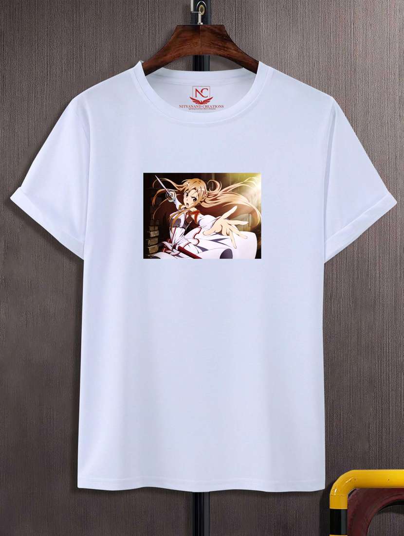 unisex white graphic printed t-shirt