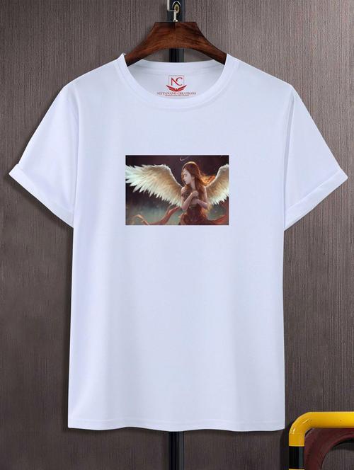 unisex white graphic printed t-shirt - 20777023 - Standard Image - 0