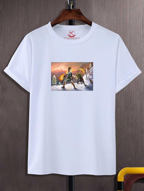 unisex white graphic printed t-shirt - 20777024 -  Standard Image - 0