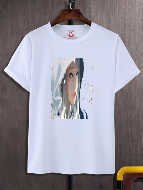 unisex white graphic printed t-shirt - 20777035 -  Standard Image - 0