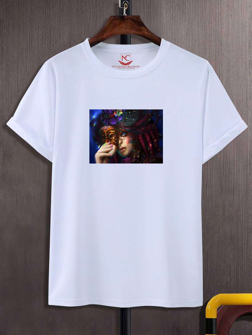 unisex white graphic printed t-shirt - 20777040 - Zoom Image - 0
