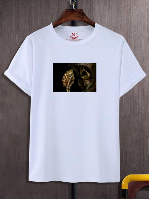 unisex white graphic printed t-shirt - 20777041 - Standard Image - 0