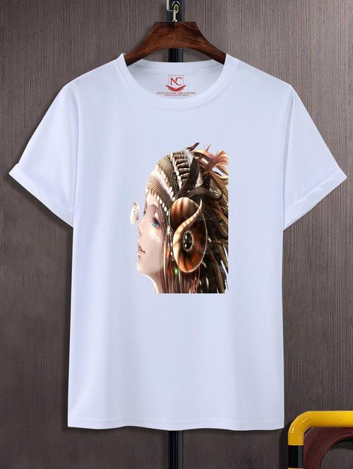 unisex white graphic printed t-shirt - 20777049 - Standard Image - 0