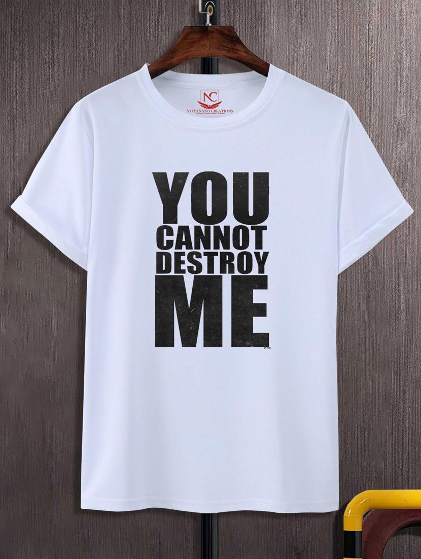 unisex white typographic printed t-shirt - 20777056 -  Zoom Image - 0