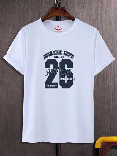 unisex white typographic printed t-shirt - 20777060 - Standard Image - 0