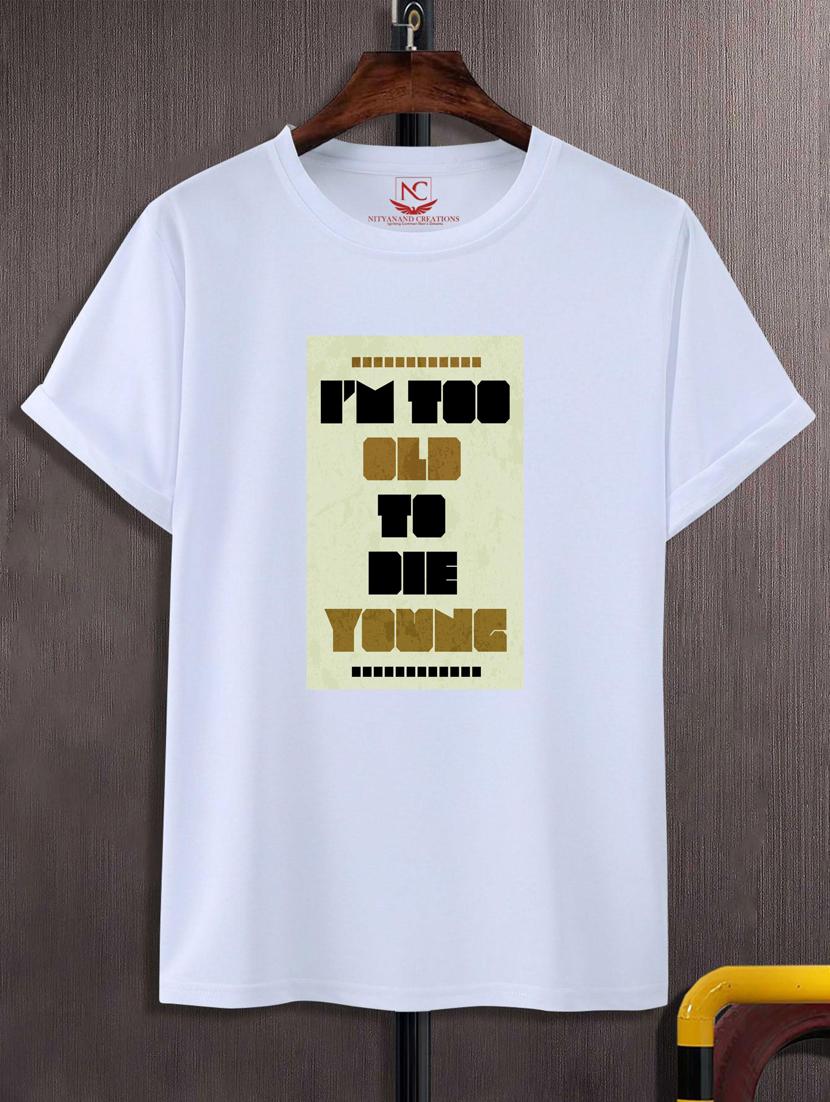 unisex white typographic printed t-shirt - 20777068 - Zoom Image - 0