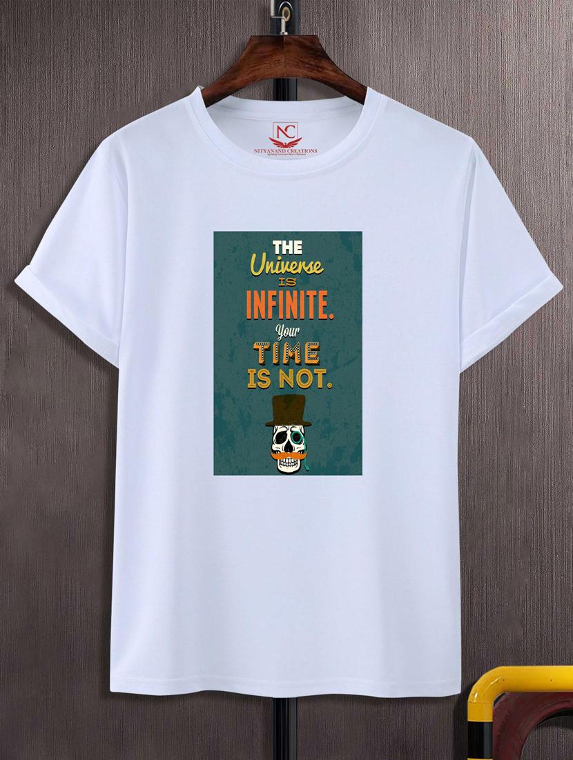 unisex white typographic printed t-shirt - 20777069 - Zoom Image - 0