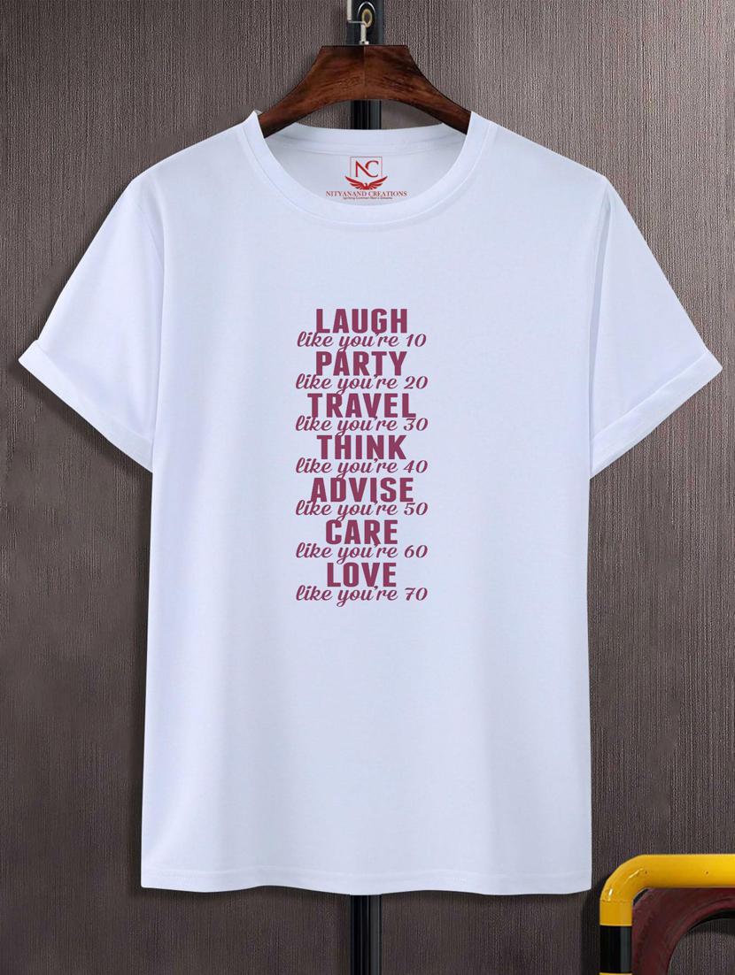 unisex white typographic printed t-shirt - 20777071 -  Zoom Image - 0