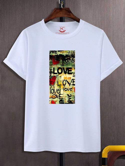unisex white graphic printed t-shirt - 20777072 - Standard Image - 0