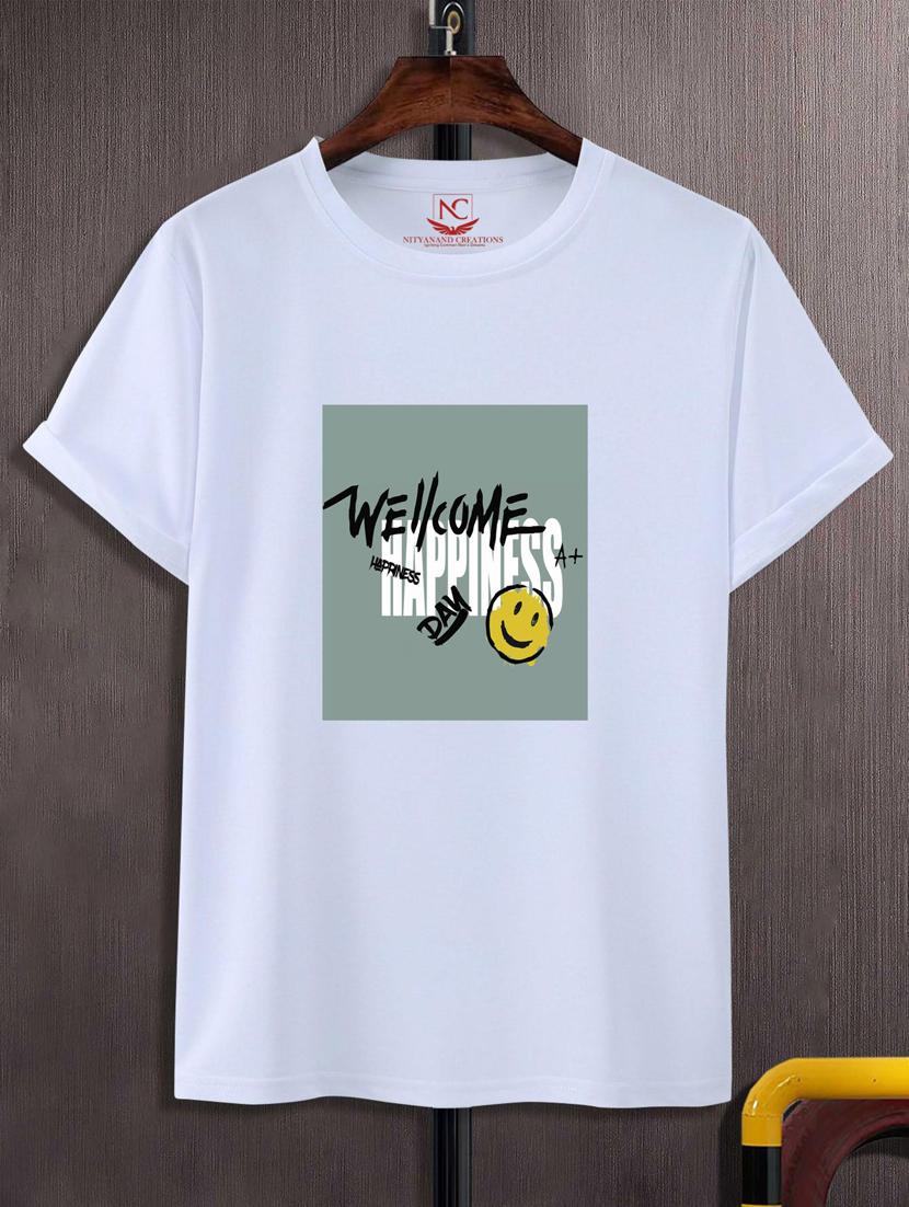 unisex white typographic printed t-shirt - 20777076 -  Zoom Image - 0