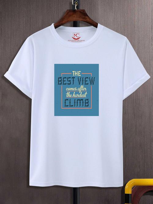 unisex white typographic printed t-shirt - 20777098 -  Standard Image - 0