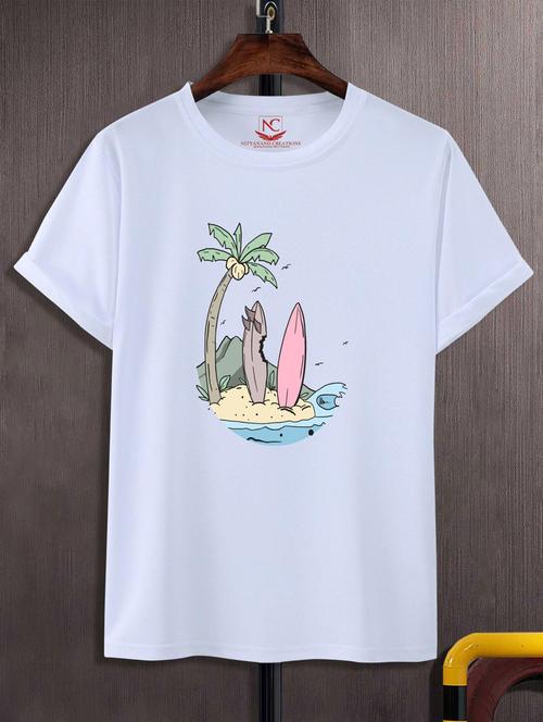 unisex white graphic printed t-shirt - 20777107 -  Standard Image - 0