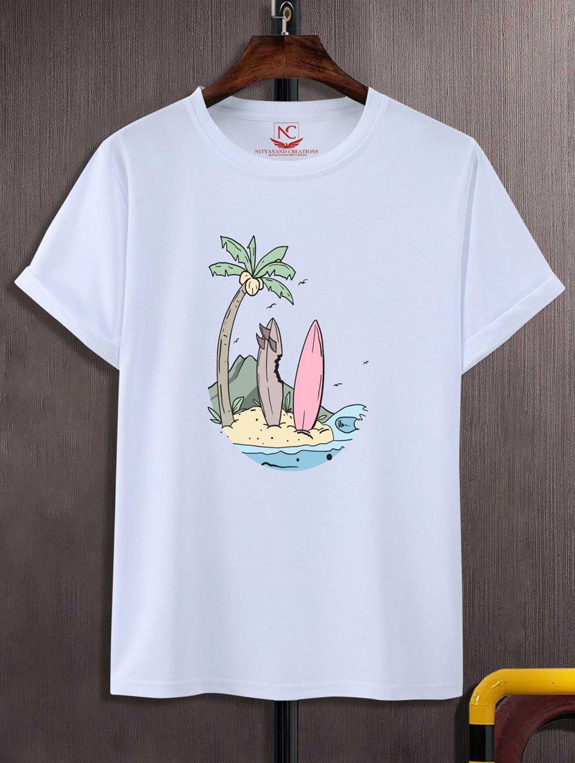 unisex white graphic printed t-shirt - 20777107 -  Zoom Image - 0