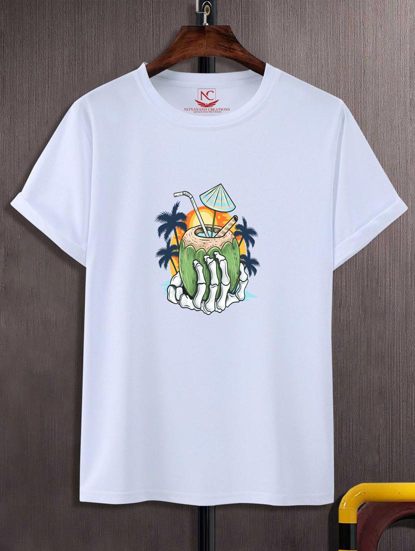 unisex white graphic printed t-shirt - 20777109 -  Zoom Image - 0