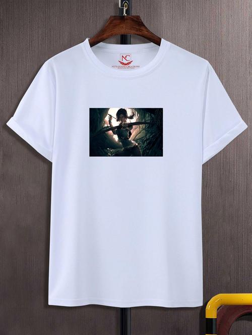 unisex white graphic printed t-shirt - 20777132 - Standard Image - 0
