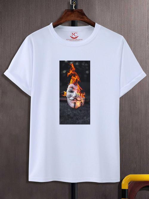unisex white graphic printed t-shirt - 20777142 -  Standard Image - 0