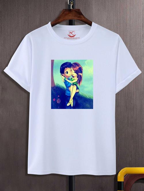 unisex white graphic printed t-shirt - 20777147 - Standard Image - 0