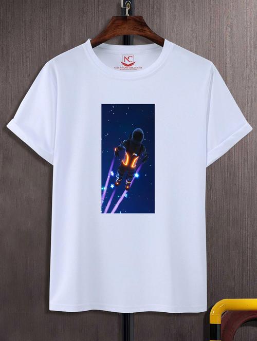 unisex white graphic printed t-shirt - 20777176 -  Standard Image - 0