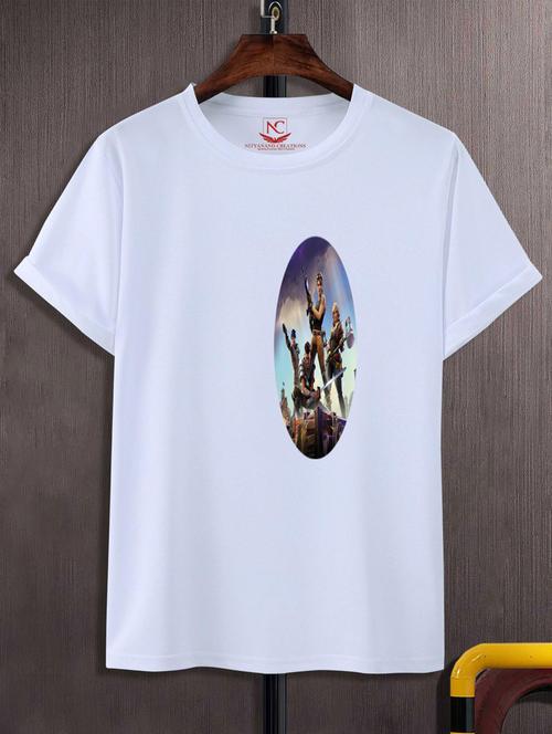 unisex white graphic printed t-shirt - 20777181 -  Standard Image - 0