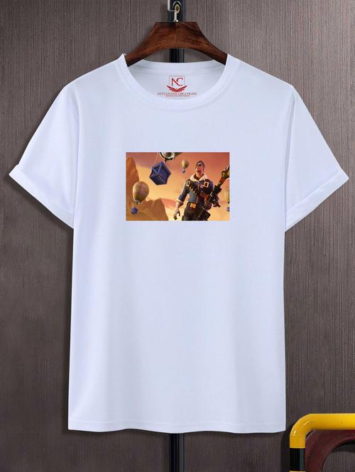 unisex white graphic printed t-shirt - 20777182 - Standard Image - 0