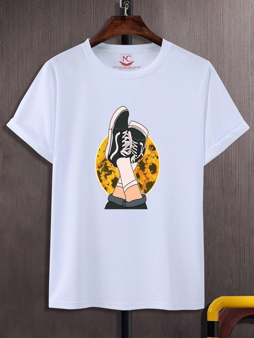 unisex white graphic printed t-shirt - 20777198 -  Standard Image - 0