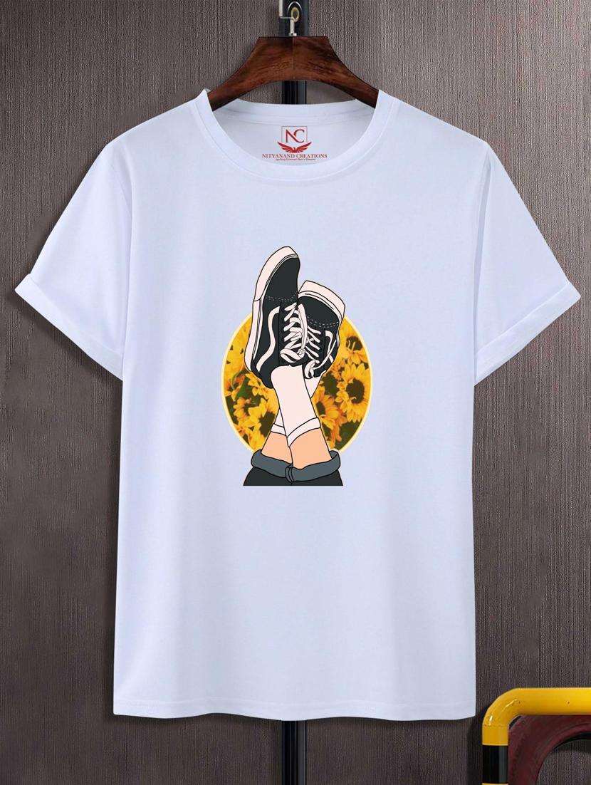unisex white graphic printed t-shirt - 20777198 -  Zoom Image - 0
