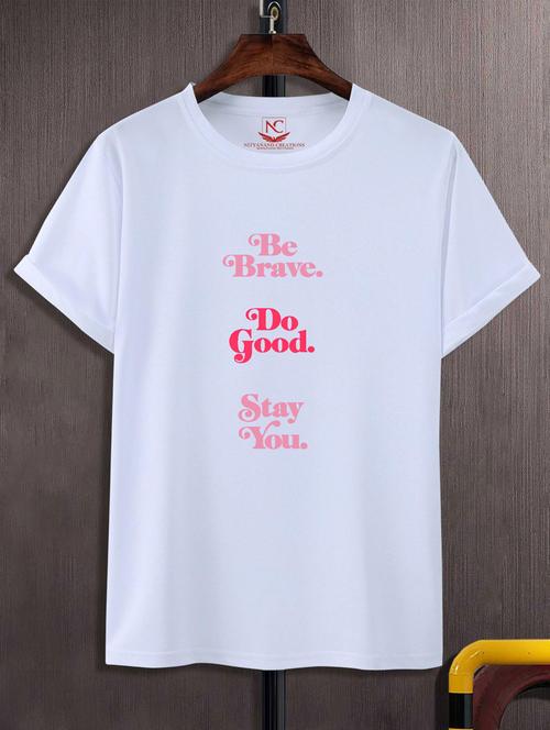 unisex white graphic printed t-shirt - 20777206 -  Standard Image - 0