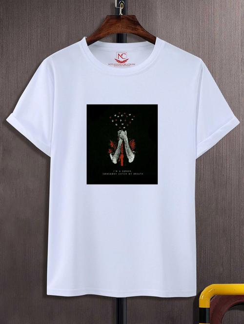 unisex white graphic printed t-shirt - 20777209 -  Standard Image - 0