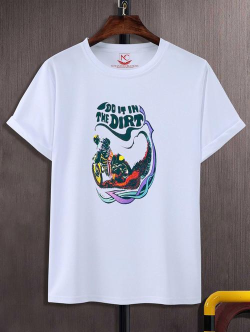 unisex white graphic printed t-shirt - 20777217 -  Standard Image - 0