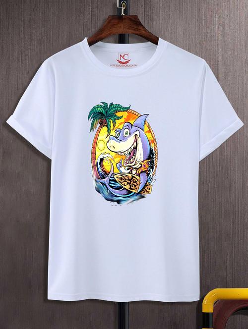 unisex white graphic printed t-shirt - 20777227 -  Standard Image - 0
